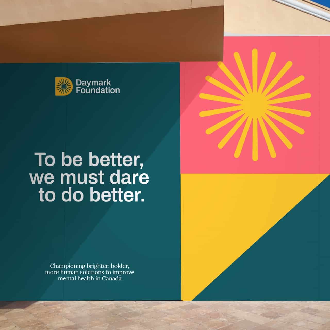 image of wall mural with Daymark branding and tagline