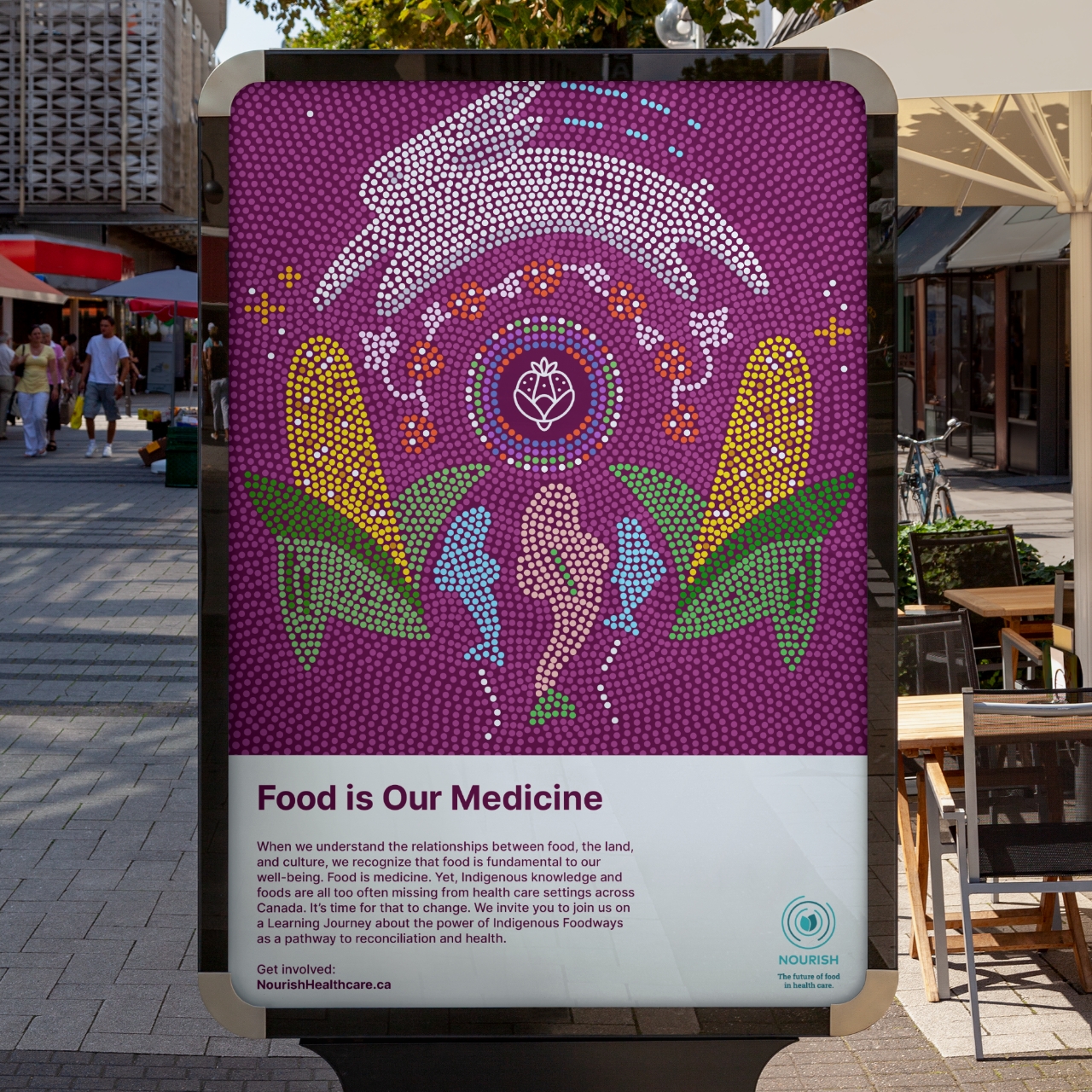 Food is our medicine Poster near a hospital