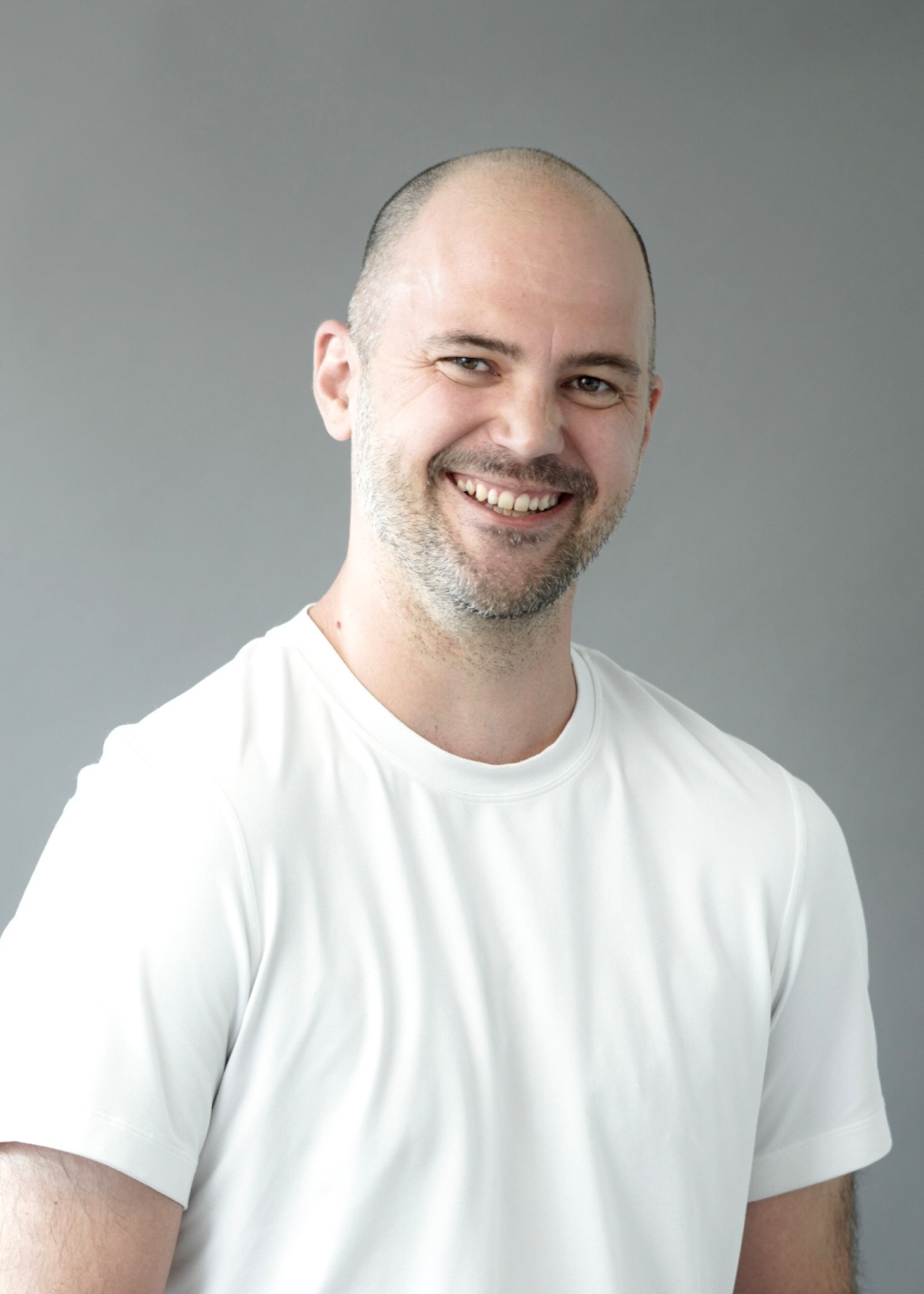 Thomas Gage, Briteweb's director of strategy, in a white t-shirt