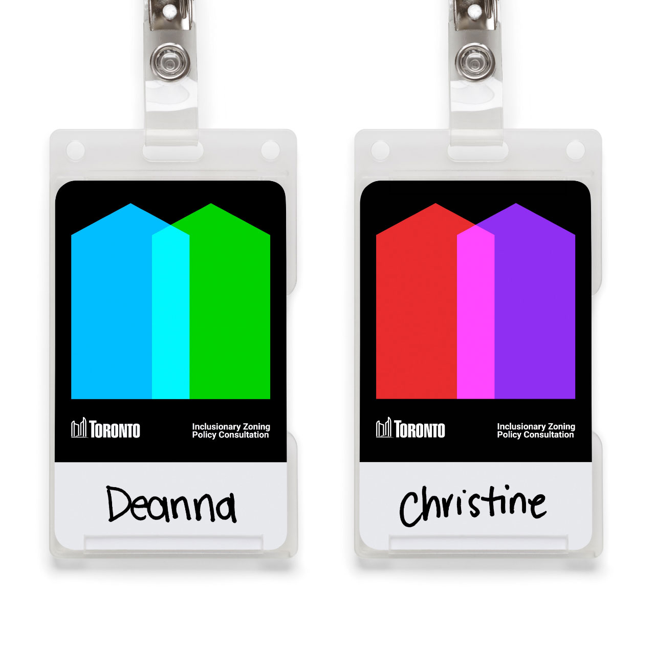 two name tags
