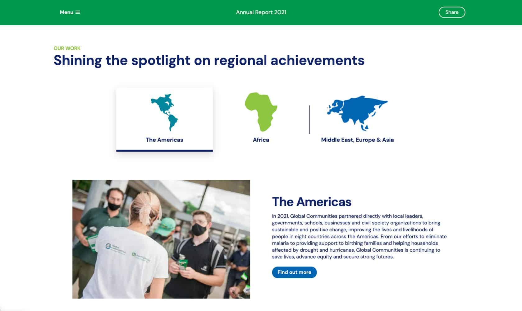 screenshot of global communities annual report