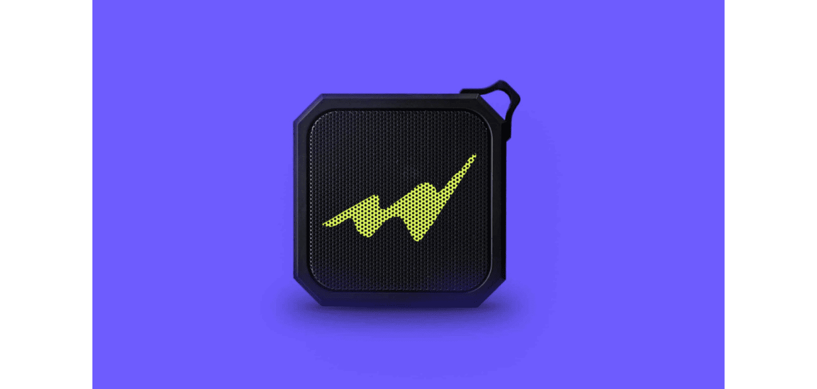 image of a black portable speaker with the logo avatar of Arts Midwest