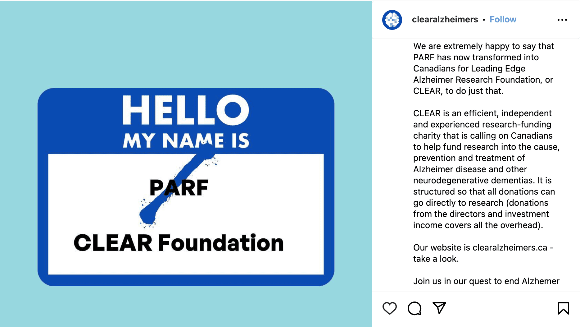 screenshot of social media post by CLEAR announcing their new name